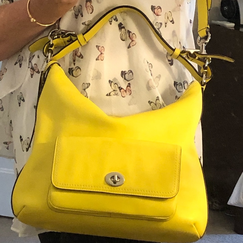 Sunshine Yellow Coach leather bag
